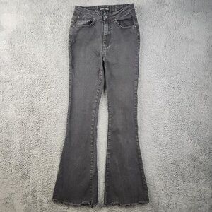 Women's Super High Waist Bareback Laced Up Flare Jeans Size 1 Long Stretch Boho